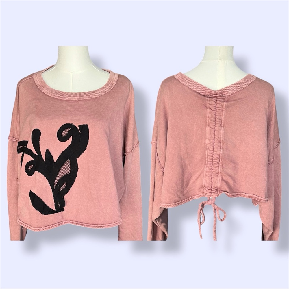 Free People Bae Pullover Dropped Shoulder Summer Sparrow Oversized Top - Picture 1 of 7